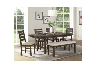 Image for Jax 6 Piece Dining Set 72 Table 4 Chairs Bench In Cherry