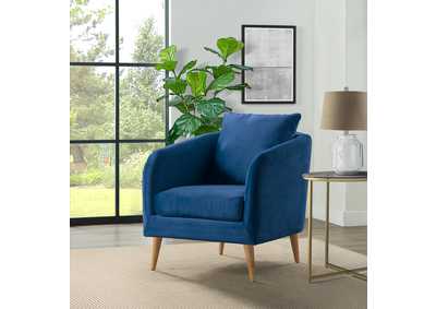 Image for Joss Chair 2 With Natural Wood Legs Broadway Navy3A