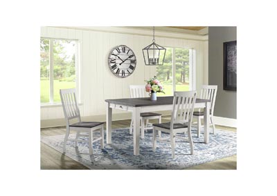 Kayla Two Tone 5 Piece Dining Set - Table Four Chairs