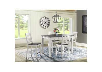 Kayla Two Tone 5 Piece Counter Height Dining Set - Table Four Chairs