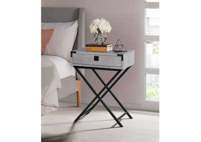 Lainey Accent Nightstand With Cement Top In Black