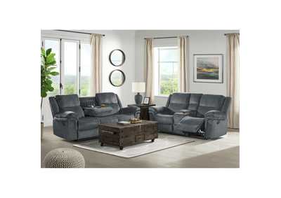 Lawrence Motion Loveseat With Console In Slate
