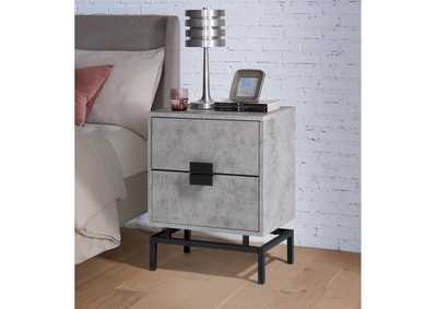 Lola Accent Nightstand With Cement Top In Black