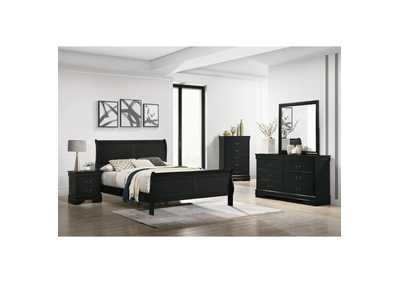 Image for Louis Philippe Queen Panel Bed In Black