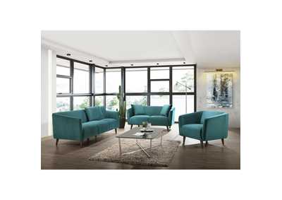 Image for Manchester Loveseat In Alisa Teal 09 With Two Pillows