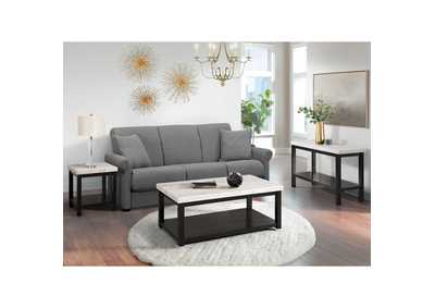 Image for Marcello White Rectangular Coffee Table With Casters