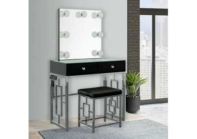 Image for Margo Vanity Table With Power - Mirror - Stool Light