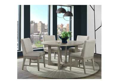 Image for Marly Round 5 Piece Dining Set In Grey - Table Four Diamond Back Chairs