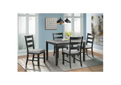 Image for Martin Gray 5Pc Dining Set-Table & Four Chairs