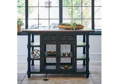 Image for Matthew Occasional Kitchen Island - Black With Brown Top