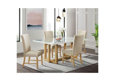 Morris 5 Piece Dining Set In Natural - Table And Four Chairs