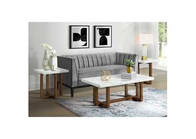 Image for Morris 2 Piece Occasional Marble Table Set In White