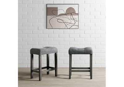 Image for Oak Lawn Charcoal Grey 24 Counter Stool Grey Fabric 3A 2 Per Pack
