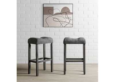 Image for Oak Lawn Charcoal Grey 29 Barstool Grey Fabric 3A 2 Per Pack