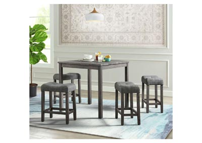 Image for Oak Lawn Charcoal Grey 5 Piece Counter Set