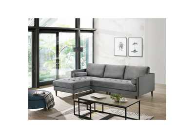 Image for Sampson Sectional Left Hand Facing Chaise In Broadway Metal With Self Arm Pillow