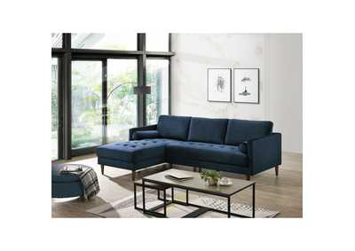 Image for Sampson Sectional Left Hand Facing Chaise In Broadway Navy With Self Arm Pillow