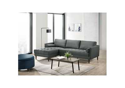 Image for Sampson Sectional Left Hand Facing Chaise In Apollo Midnight Grey D28 With Self Arm Pillow