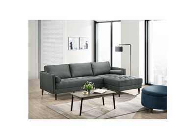 Image for Sampson Sectional Right Hand Facing Chaise In Apollo Midnight Grey D28 With Self Arm Pillow