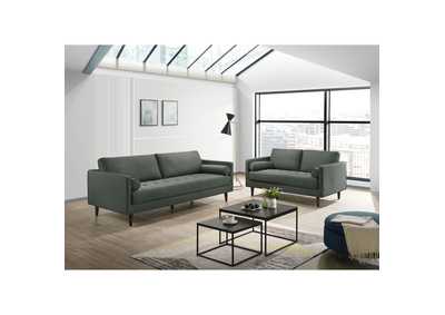 Image for Sampson Loveseat In Apollo Midnight Grey D28 With 2 Self Arm Pillows