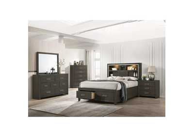 Image for Sasha King Music Bed With Led Light In Grey