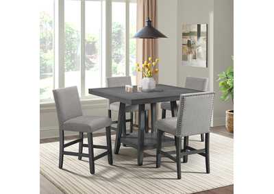 Image for Seneca 5 Piece Counter Height Dining Set In Grey - Table And Four Chairs