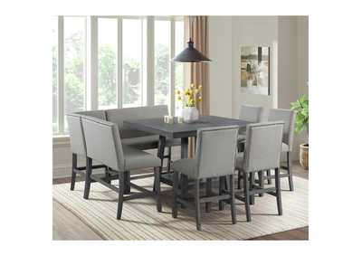 Image for Seneca 8Pc Counter Height Dining Set In Grey - Table Four Chairs And Complete Bench