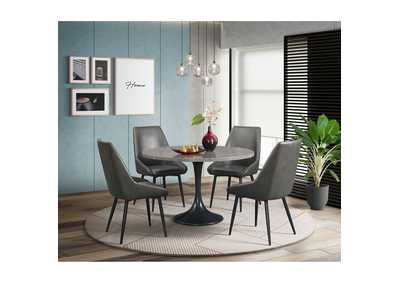 Image for Sherlyn Round Dining Table With Faux Marble In Metal