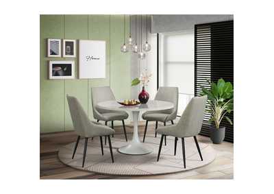 Image for Sherlyn Round Dining Table With Faux Marble In White