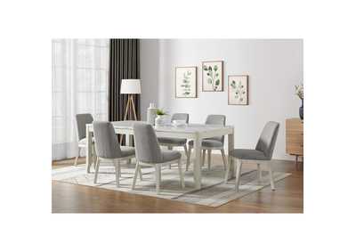 Image for South Beach Dining Table With White Marble Top In Almond White