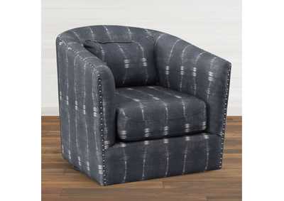 Image for Stanton Swivel Chair In Bali Indigo With One Kidney Self Pillow With Nails