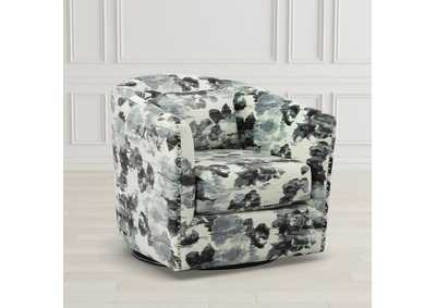 Image for Stanton Swivel Chair In Mirabelle Lapis With One Kidney Self Pillow With Nails