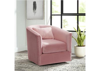 Image for Stanton Swivel Chair In Royale Blush With Nails - 3A
