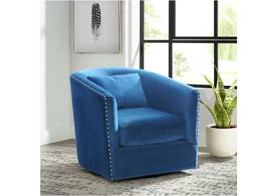 Image for Stanton Swivel Chair In Royale Cobalt With Nails - 3A