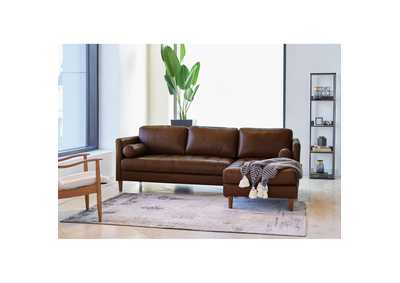 Image for Stockholm Sectional Right Hand Facing Chaise In Fiero Chestnut Top Grain - Pvc