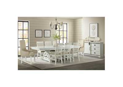Image for Stone 10 Piece Dining Set In White - Table Six Side Chairs Two Parson Chairs Server