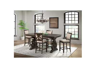 Image for Stone Counter Fabric Swirl Back Side Chair Charcoal 2 Per Pack