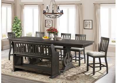 Image for Stone Counter Pew Bench Charcoal