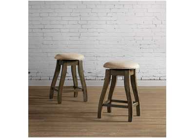 Image for Stone 24 Counter Stool With Swivel With Fabric Seat Grey 2 Per Carton