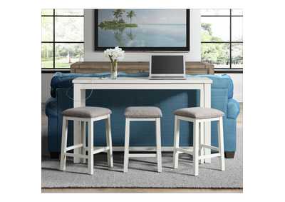 Image for Stone Occasional Bar Table Single Pack In White Table Three Stools