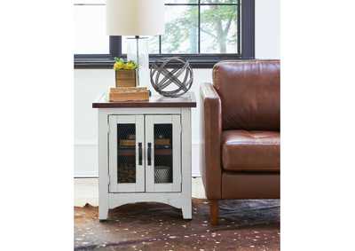 Image for Thomas End Table White With Brown Top