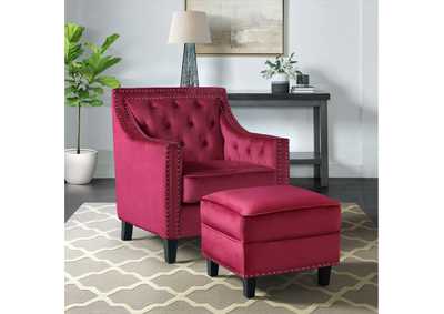 Image for Tiffany Ottoman In Broadway Red