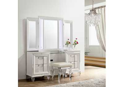 Image for Twenty Nine Vanity Stool With Acrylic Leg White
