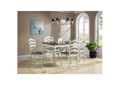 Image for Vesta 5 Piece Dining Set With Brown Top In White