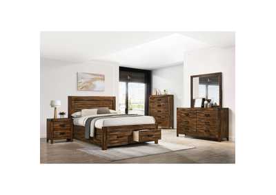 Image for Warner Full 3 Piece Platform Storage Bedroom Set In Chestnut