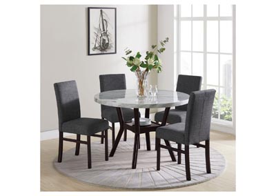 Image for Zaylee 5 Piece Dining Set With Faux Marble In Espresso