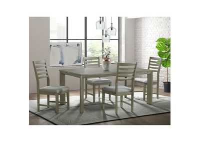 Image for Zig 5 Piece Dining Set In Grey - Table And Four Ladder Back Chairs