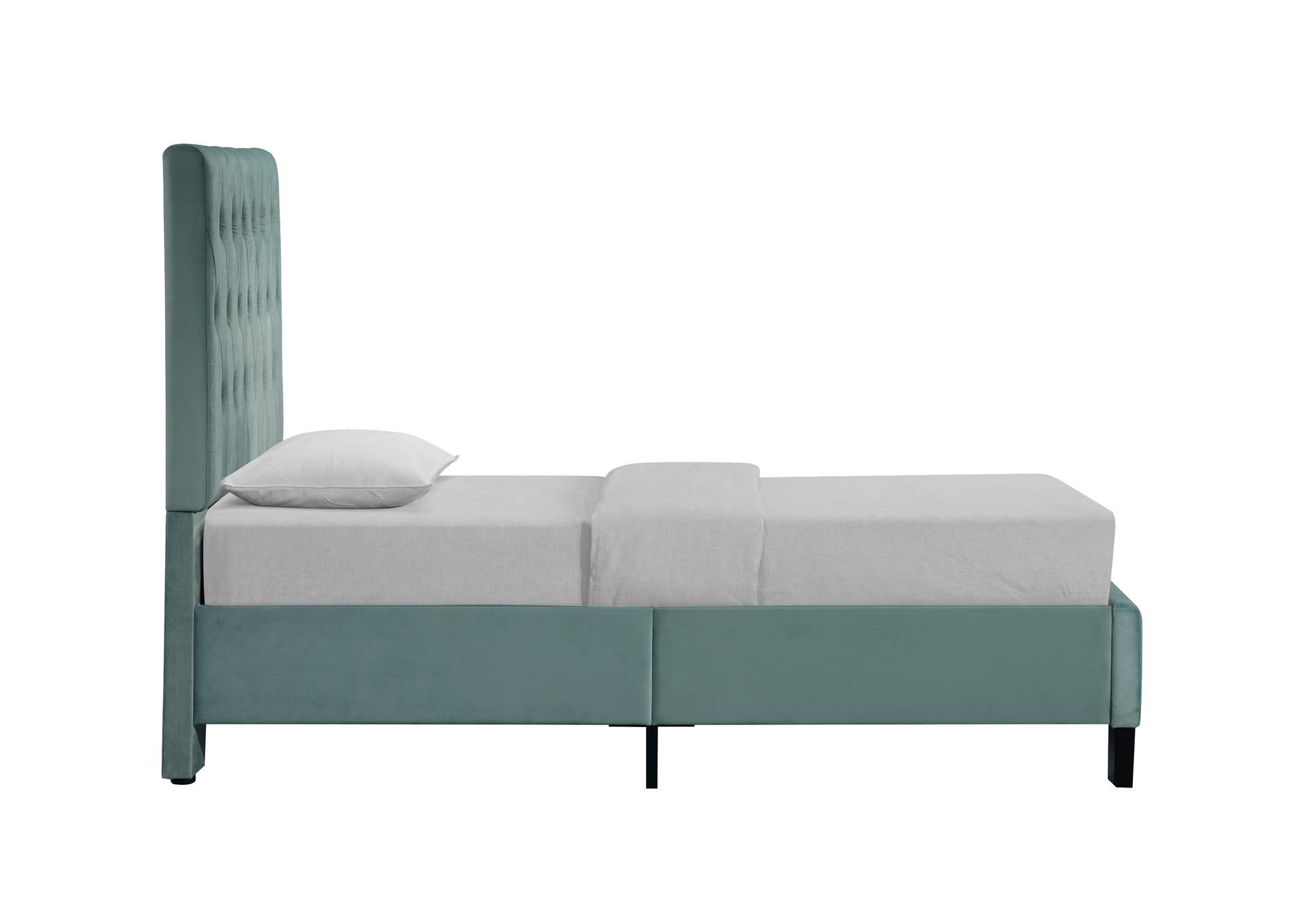 Amelia Light Blue Twin Upholstered Bed,Emerald Home Furnishings