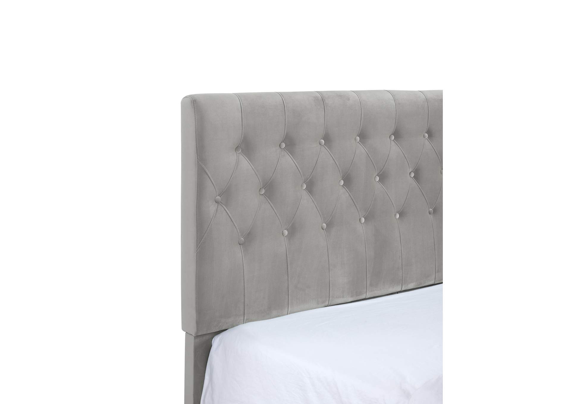 Amelia Light Gray Full Upholstered Bed,Emerald Home Furnishings
