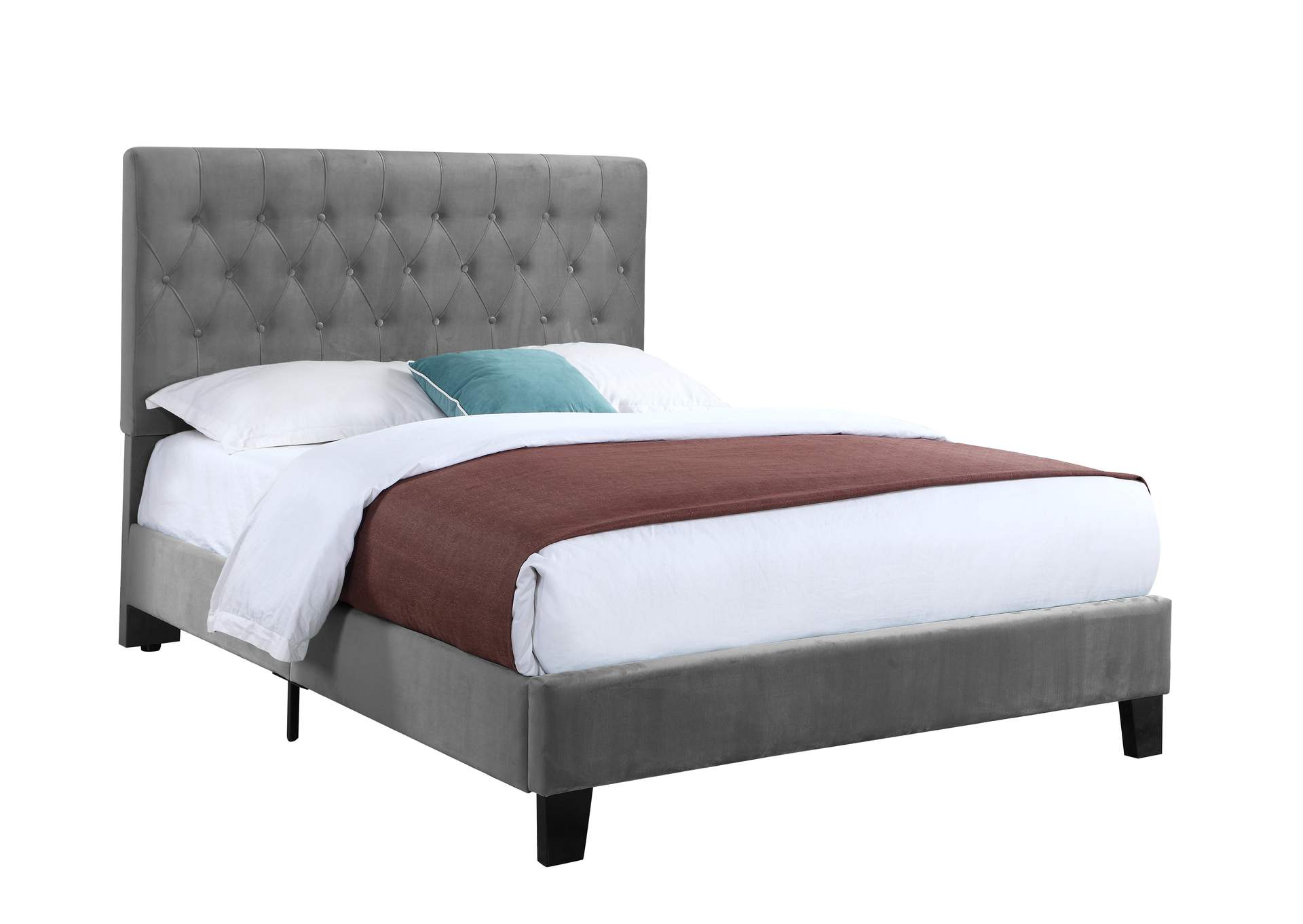 Amelia Dark Gray Full Upholstered Bed,Emerald Home Furnishings